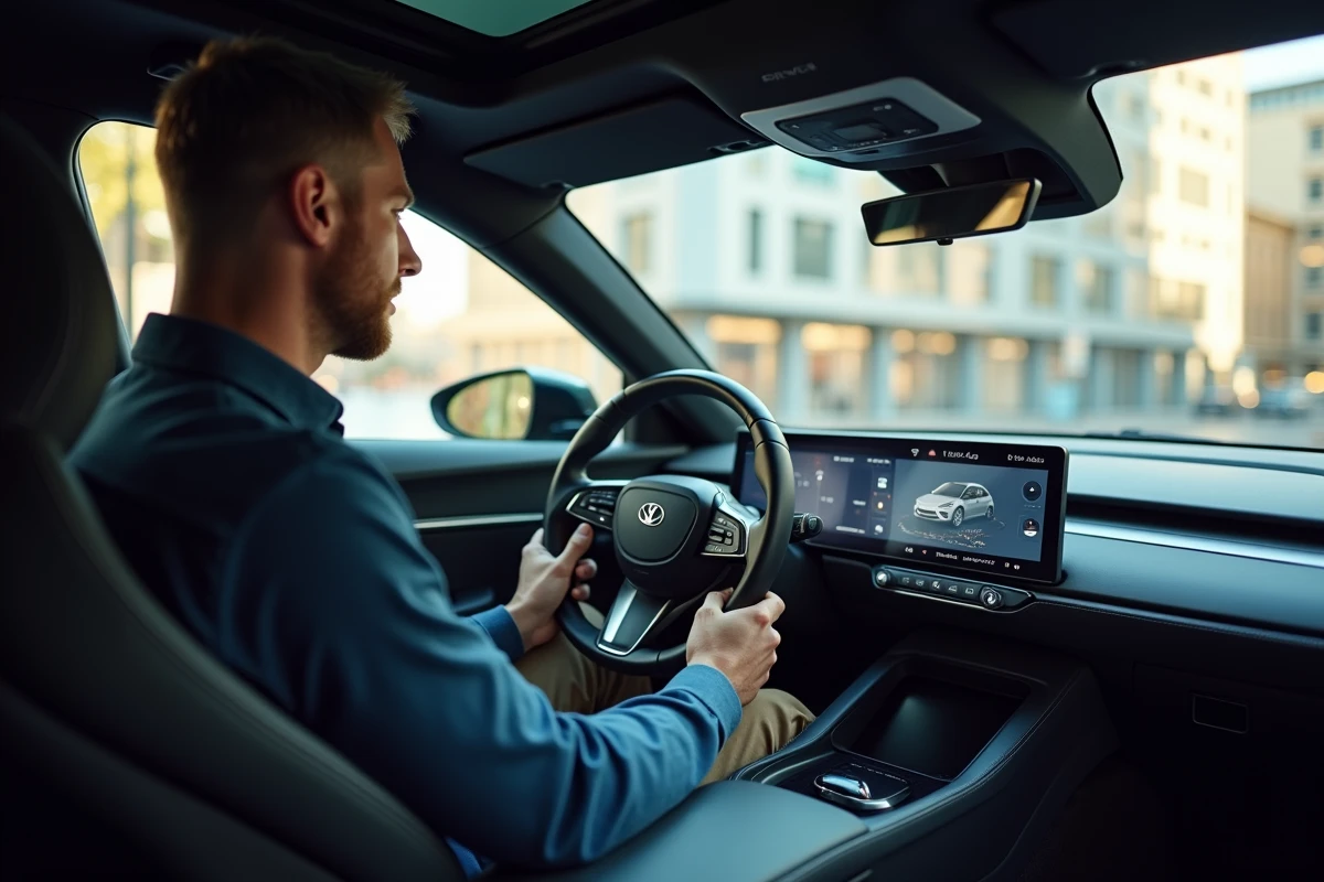 Homme dans le cockpit d