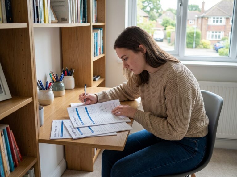 Jeune femme concentrée à son test de conduite en intérieur